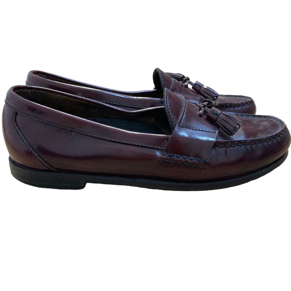 JOHNSTON & MURPHY 9.5 M Men’s Tassel Leather Slip-On Loafers Mahogany